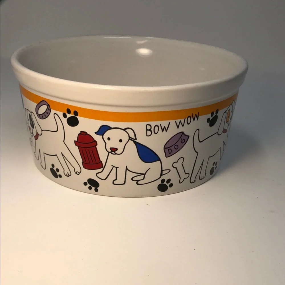 Dog Bowl with Colorful Dog Print